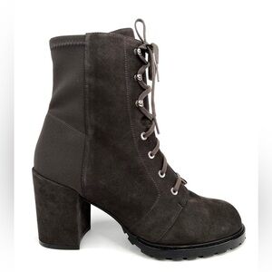 Stuart Weitzman Savannah Grey Suede Leather Ankle Booties Size US 11 - EU 41.5